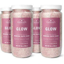 Village Naturals Therapy Glow Concentrated Mineral Bath Soak, Moroccan Melody Scent, 20 oz, Pack of 4