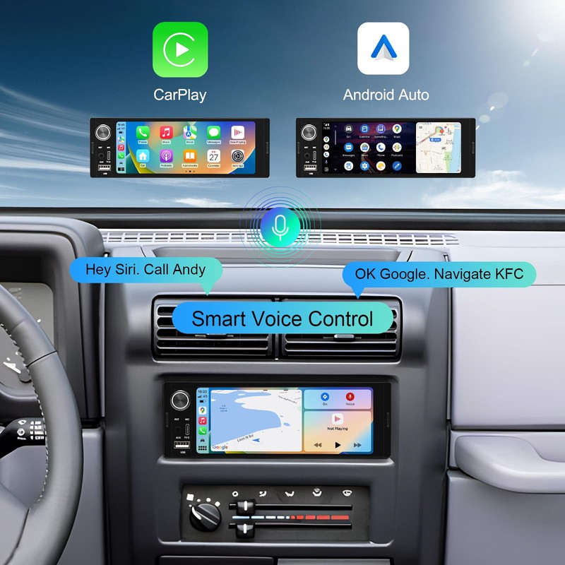 6.36-Inch Single Din Touchscreen Car Stereo - Linux System Single