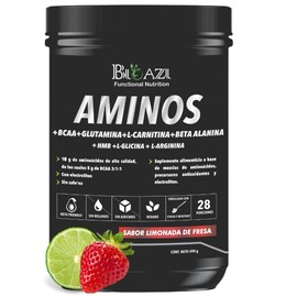 Aminoacidos esenciales con BCAA, Carnitina, Glutamina, Beta Alanina, HMB, Arginina, Glicina y Electrolitos | Sin Azúcar, Keto, Sabor Natural | Apoyo al Rendimiento y Recuperación