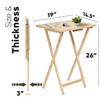 PJ Wood Rectangle Folding Portable TV Snack Serving Tray Table,
