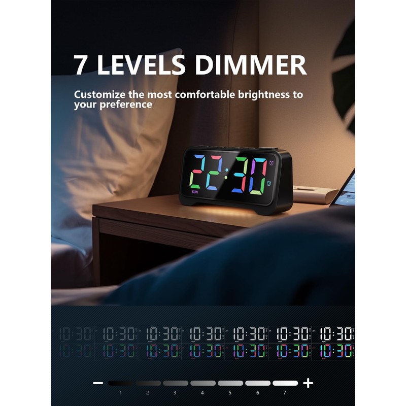 Super Loud Alarm Clock for Bedrooms, Digital Clock Large Display