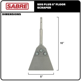 Sabre Tools 5 Inch SDS Plus Floor Scraper Tool Kit, Removes Thinset & Adhesives, Works with SDS-Plus Rotary Hammer (5" x 10")