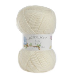 James Brett 100% Acrylic Baby 4 Ply Knitting Yarn Supersoft Knit Wool 100g (Cream - BY9)