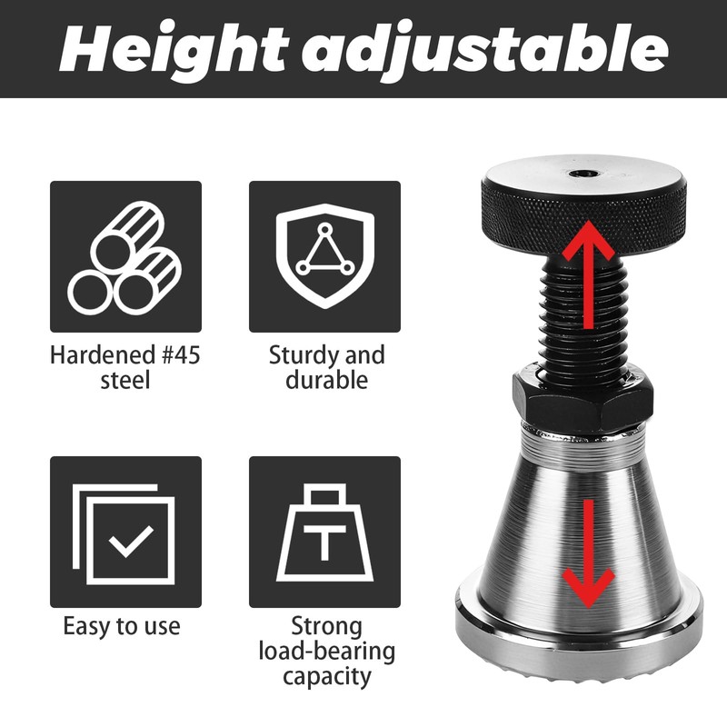 Acrux7 4PCS Adjustable Screw Jack Machinist Jack Adjust Height 2.6"