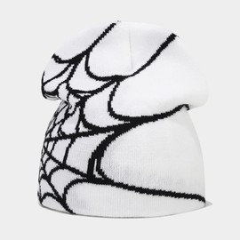 Y2k Beanie Spider Beanie Hats MEA Culpa Knitted Hat Streetwear Headwear Winter Wool Acrylic Knit Skull Cap for Men Women
