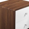 Modway MOD-7017-WAL-WHI Transmit 2-Drawer Nightstand, Walnut White