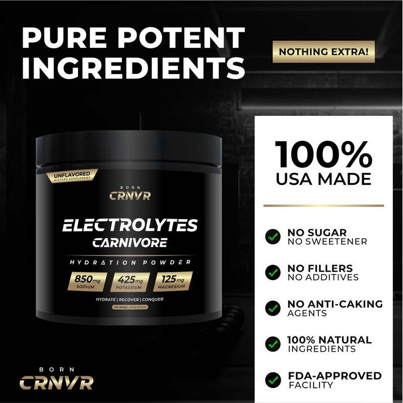 BORN CRNVR Electrolytes – Premium High-Sodium Hydration Powder | 850mg