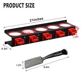 HMRCYTE Wall-Mounted Spray Bottle Holder, 2 Pack Spray Can Holder, Spray Bottle Storage Rack, Garage Bottle Organizer with Car Cleaning Brush Kit, Aerosol Can Organizer for Garage Car Beauty Accessory