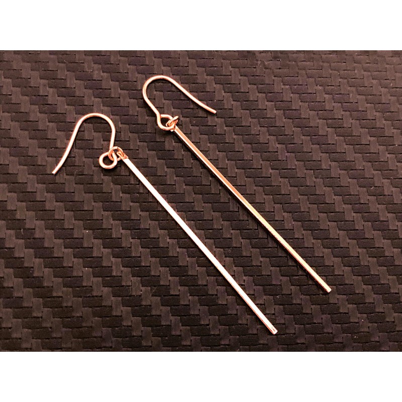 Akusetia Simple Surgical Stainless Steel, Pink Gold, Pink, Long Bar,