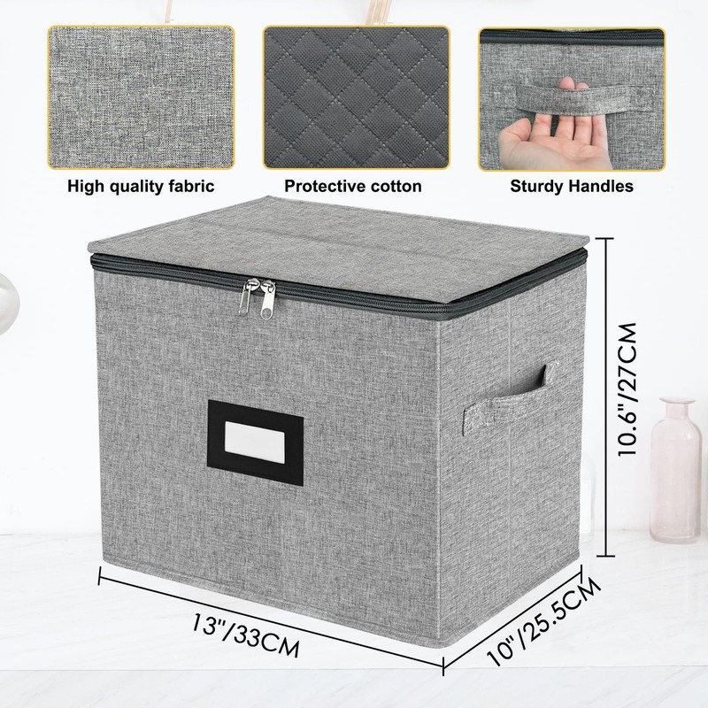 VERONLY Champagne Flute Storage Box with Dividers, Champagne Glass Storage
