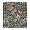 William Morris Shower Curtain,Original Design Strawberry Thief Green Flower Birds