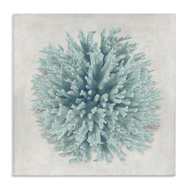 Stupell Industries Coral Ball Blue Sea Beach Design, Designed by Caroline Kelly Wall Art, 24x24, Canvas
