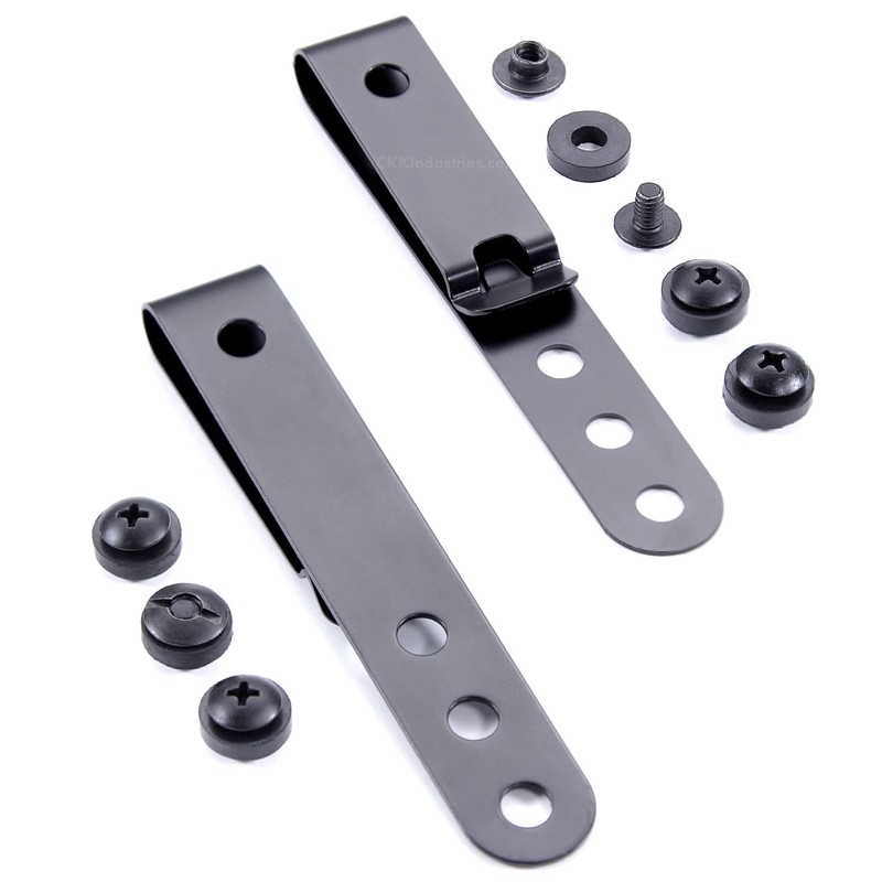 [2 Pack w/Hardware] HolsterSmith Universal Metal Belt Clip for Holster