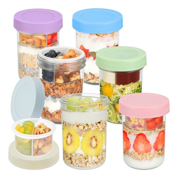 Xyptorix 16 oz Overnight Oats Containers with Airtight Lids -