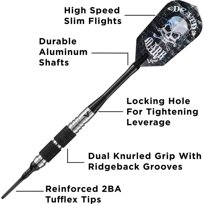 Viper Desperado 80% Tungsten Soft Tip Darts with Storage/Travel Case: