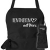 huuraa Apron Pensioner with Heart Gift Apron Cooking Apron Cotton