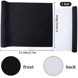 CRASPIRE 130 x 30cm Suede Book Cloth for Book Binding Fabric Surface Paper Backed Bookcover Books Album Scrapbooking Archival DIY Covering Protector Bookcloth Bookbinding Supplies Black