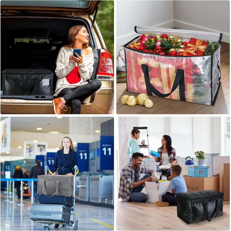ZGO 12-Pack Oversized Moving Bags with Reinforced Handles, Heavy-Duty Storage