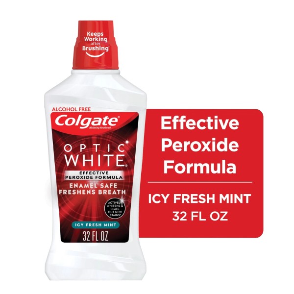 Unbranded Colgate Optic White Whitening Mouthwash, 2% Hydrogen Peroxide