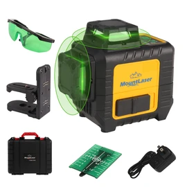 Mountlaser Laser Level 360 Self Leveling,3x360° Cross Line Laser for Construction and Picture Hanging, 12 Green Laser Level Tool,Laser Class: Class 2, Laser parameters <5mW