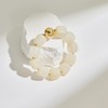 ENSKEFEN Cream White Chunky Beaded Bracelet for Women Bold Big