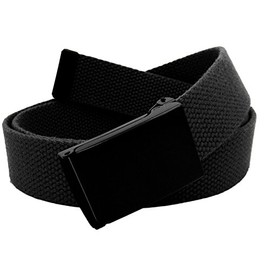 Build A Belt 1.25" Wide Black Flip Top Buckle with Canvas Web Belt (Boys Large Black)