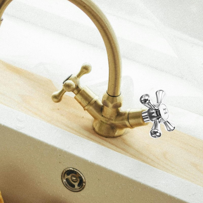 Uonlytech Faucet Handle Replacement Cross-Arm Faucet Handle Zinc Alloy Faucet