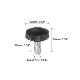 uxcell 30pcs M4 x 10mm Metric Male Thread Knurled Knobs, Thumb Screw Clamping Knobs Grip Plastic Handle Hand Knobs with Threaded Stud, Black