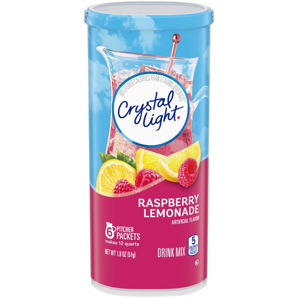 Crystal Light Raspberry Lemonade Drink Mix (16 Pitcher Packets, 4 Canisters of 4) (Packaging may vary)