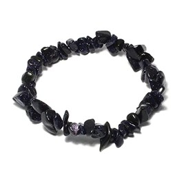 CrystalAge Blue Goldstone Gemstone Chip Bracelet