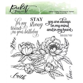 Picket Fence ACRYLIC STAMPS  - WILD PEONIES