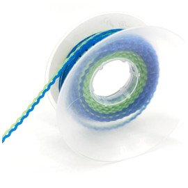 Dental Orthodontic Power Chain Mixed Color Spool Elastic Rubber Bands for Teeth Braces, 15ft/Roll (Blue&Green, Long)