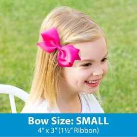 Wee Ones Girls' Grosgrain Hair Bows with Organza Overlay on a WeeStay Clip, Extra Small, Light Pink