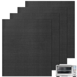 GWYSY 4 Packs Oven Liners for Bottom of Oven, 16"x12" Pre-Cut Rectangle Reusable Fiberglass Heat Resistant Non-Stick Mats for Breville BOV900BSS BOV950BSS Smart Oven Air Fryer Pro Convection