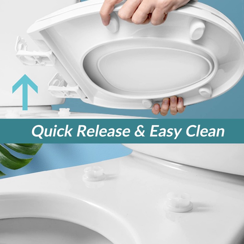 Round Toilet Seat with Built-In Toddler Training Seat