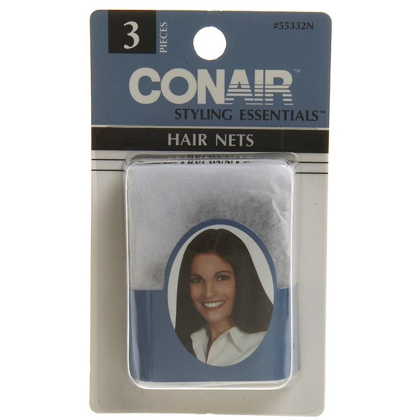Conair 55332 3 Piece Brown Hair Net, 0.3 Ounce (Pack