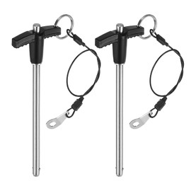 sourcing map 2Pcs T Handle Lock Pins, 6mm x 90mm Usage Length Stainless Steel Push-Button Quick Release Pin