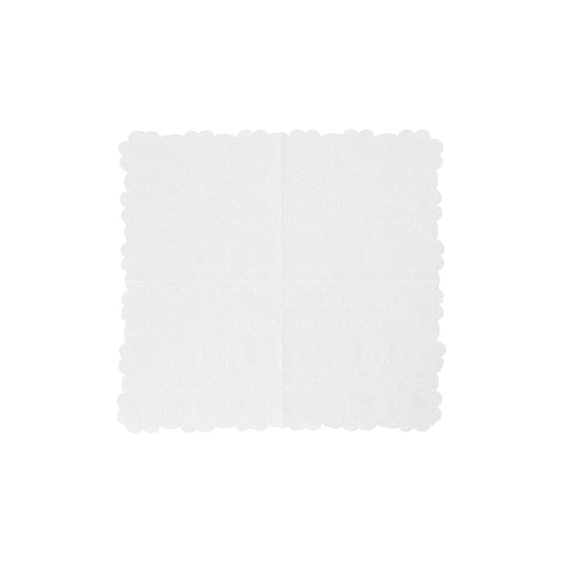 Jill Stuart 09101501 Handkerchief Women's Embroidered Handkerchief, Mosaic Pattern, white