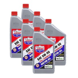 Lucas 10049 Full Synthetic High Mileage 5W-30 Motor Oil 1 Quart Bottle (Qty 6)