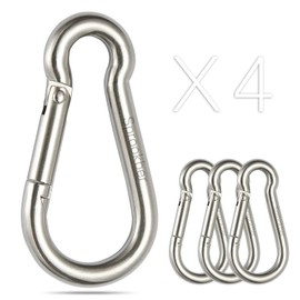 sprookber Stainless Steel Carabiner Spring Snap Hook - 304 Stainless Steel Heavy Duty Clips, Set of 4 (2 Inch)