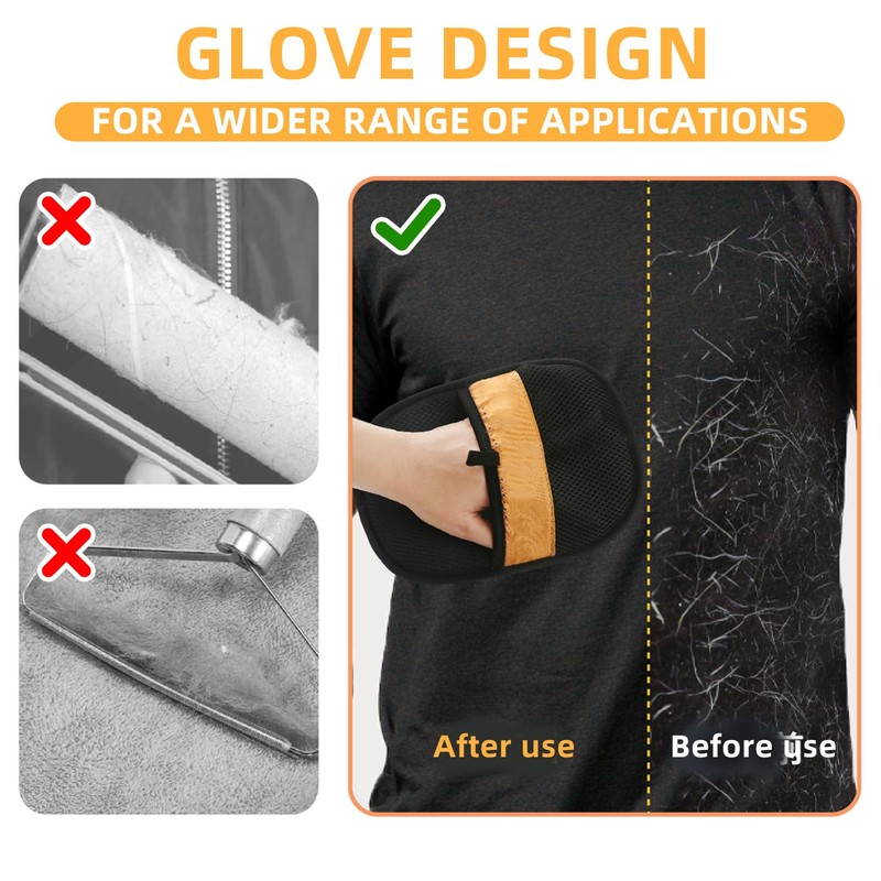 Pet Hair Removal Gloves, Large Size Electrostatic Pet Hair Remover
