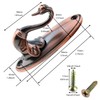 LUORNG 2pcs Hat Hooks Vintage Swan Style Curtain Holdbacks Bronze
