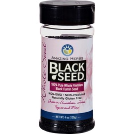 Amazing Herbs Whole Premium Black Cumin Seed - Nigella Sativa Seeds, Organic, Gluten-Free, Non-GMO, Supports Immune System, Cardiovascular Health, & Digestion - 3 Oz