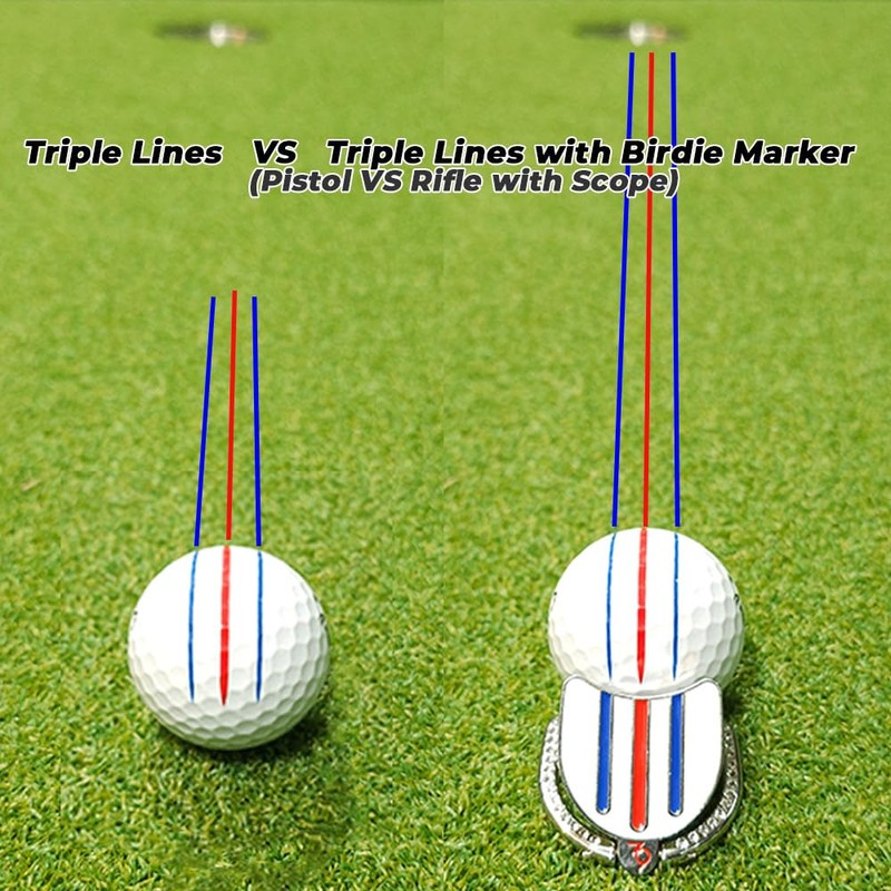 BIRDIE79 Birdie Marker - Golf Ball Alignment Tool (2 Piece),