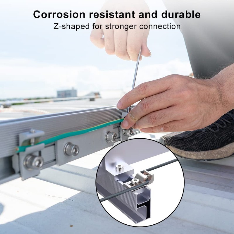 mizikuu Ground Clamp for PV Module, Pack of 8 Solar