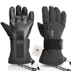 devembr Snowboarding Gloves with Wrist Guards, Ski Gloves Touchscreen, Black,