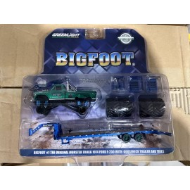 Greenlight CHASE GREENLIGHT 30054 1:64 1974 FORD F-250 BIGFOOT #1 MONSTER TRUCK GOOSENECK