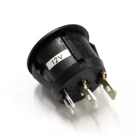 Unbranded SPST OFF - ON, 12V DC AMBER Lighted Round Hole Rocker Switch 20A 14V DC Contact
