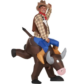 Morph Adult Inflatable Bull Costume Adult, Cowboy Costume Adult, Bull Rider Inflatable Costume Adult, Ride On Costume
