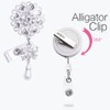 Qinsuee Handmade Bling Rhinestones Retractable Badge Reel, Name Badge Holder